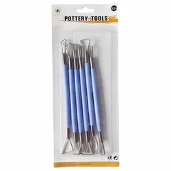 Pottery tools 6-piece blue clay clay sculpture manual clay clay sculpture finishing knife Plastic tool set