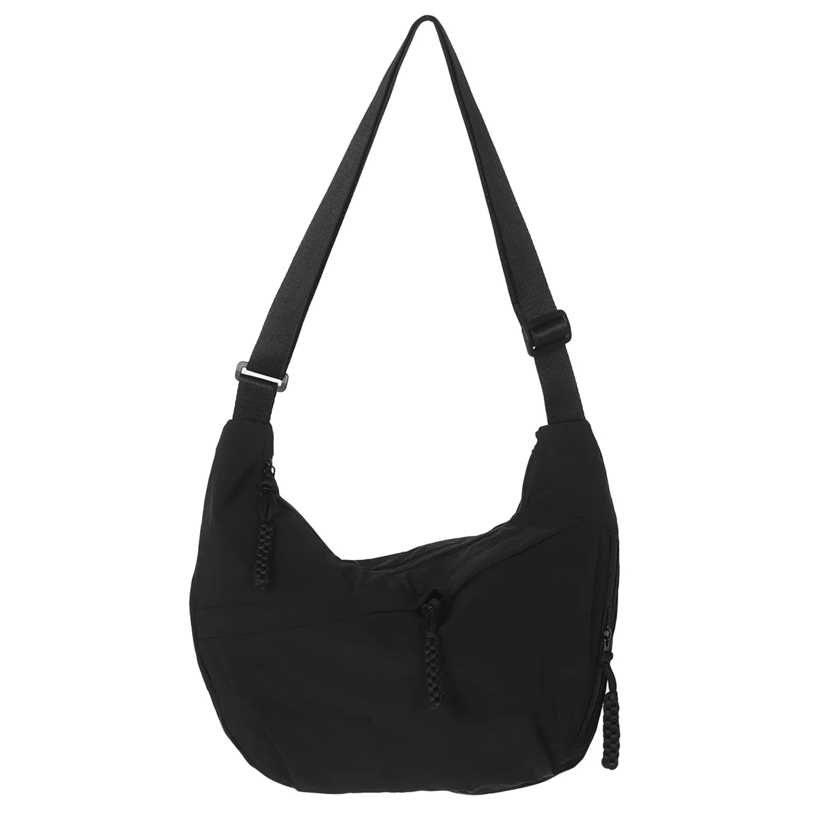 Casual Crossbody Shoulder Bag for Women Black Canvas Lightweight Underarm Sling Bag Large Capacity Sling Bags for Women