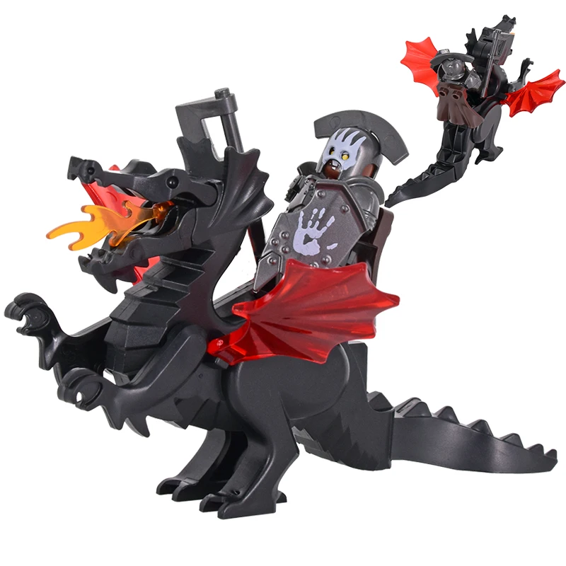 MOC Creative Medieval Dragon Knights action Figures Model Building Blocks Bricks Collection Brinquedos Toys For Children gifts