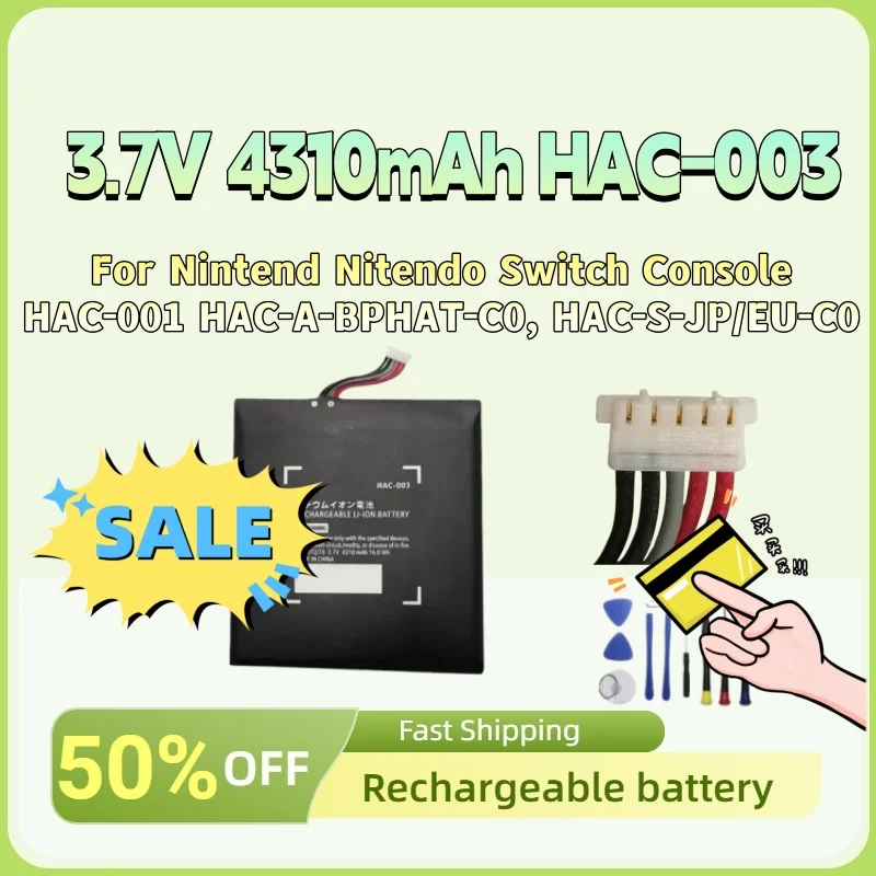 

Compatibility Battery 3.7V 4310mAh HAC-003 HAC003 for Nintend Nitendo Switch Console HAC-001 HAC-A-BPHAT-C0, HAC-S-JP/EU-C0