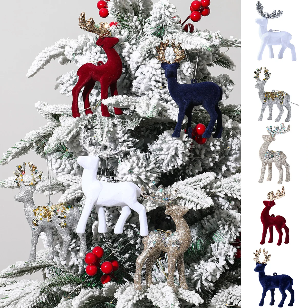 Elk Christmas Tree Hanging Pendant Merry Christmas Decoration For Home 2023 Cristmas Xmas Navidad Noel Happy New Year 2024