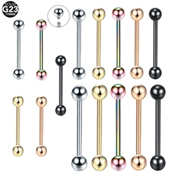 1PC Titanium Tongue Barbell Piercings Nipple Shiled Bars 14G 16G Internally Thread Helix Tragus Cartilage Sexy Women Jewelry