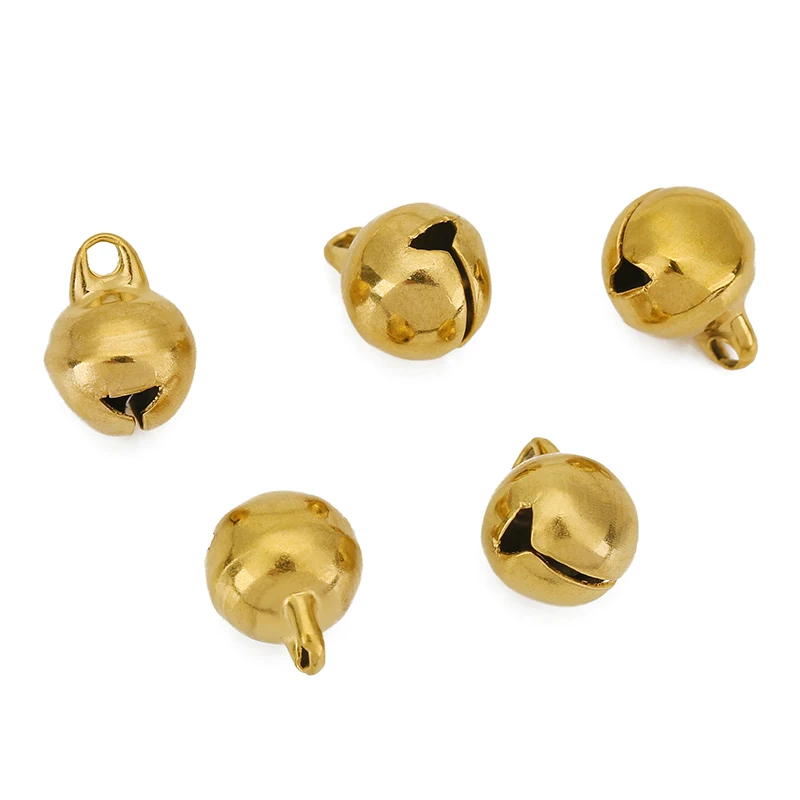 10pcs/lot Stainless Steel Silver Gold Jingle Bells Charm Pendants for DIY Necklace Bracelets Earrings Jewelry Making Supplies - Image 4