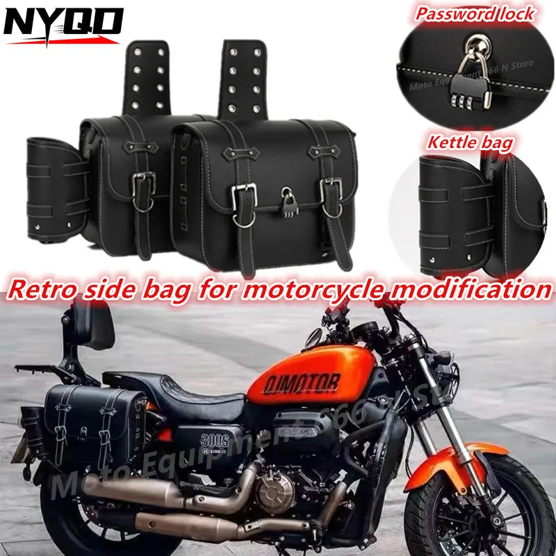 

Vintage-Style Side Bags of Motorcycles Modified Saddle Bag Leather Waterproof Motorcycle Knight Bag