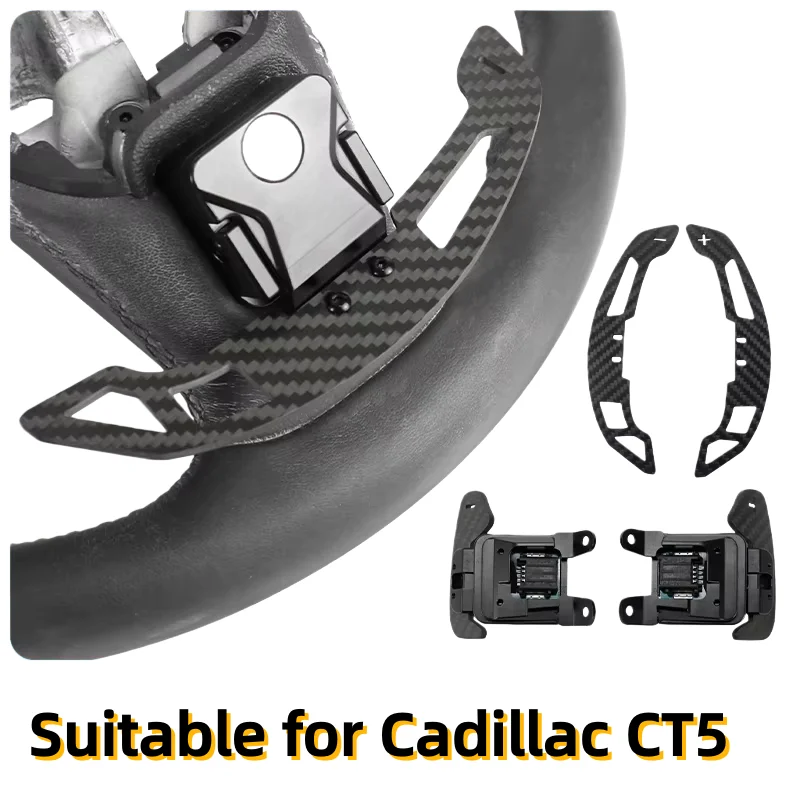 

Customize Suitable For Cadillac CT5 CT4 XT4 Steering Wheel with Carbon Fiber Magnetic Shift Paddles Car Interior Accessories ﻿