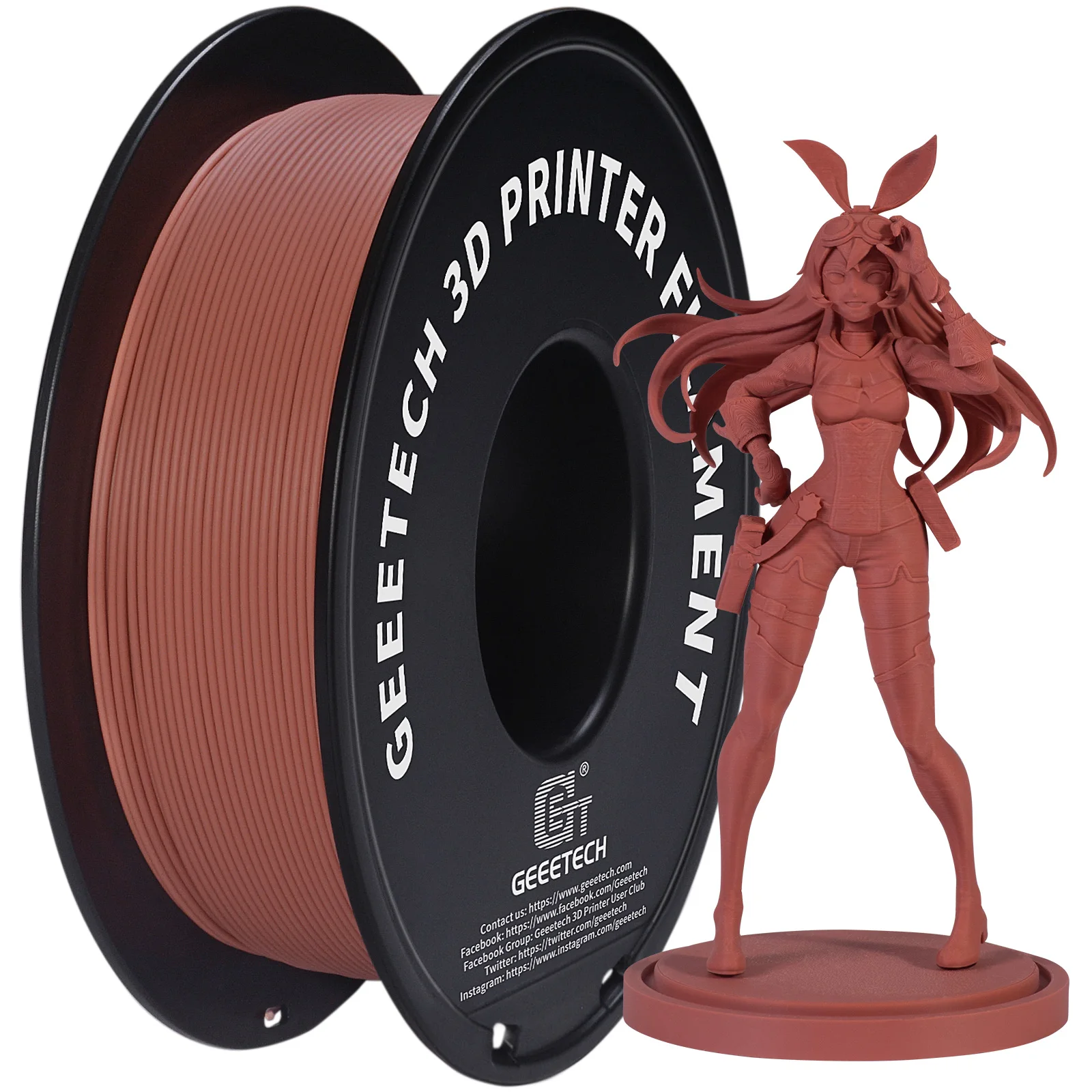 Geeetech Matte Filament PLA 1,75 mm 1 kg Szpula (2,2 funta), drukarka 3D Materiał kwas poliloksyczny, matowa faktura, opakowanie próżniowe