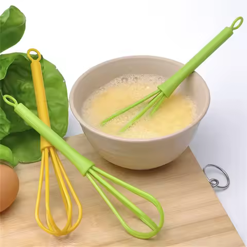 Kitchen Silicone Whisk Non-Slip Egg Beater Milk Frother Kitchen Utensil Kitchen Silicone Egg Beater Tool Easy To Clean
