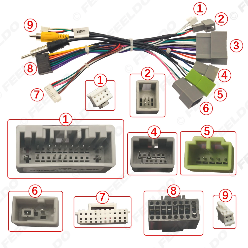 FEELDO Car 16pin Power Cord Wiring Harness Adapter For Suzuki Baleno/Solio/S-presso Installation Head Unit