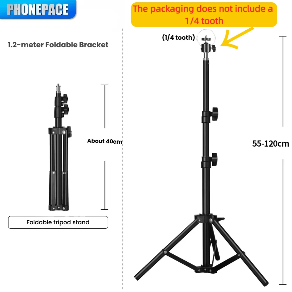 PHONEPACE Foldable Tripod Stand - Projector Camera Mobile Phone Computer Notebook Holder Durable Stable Base