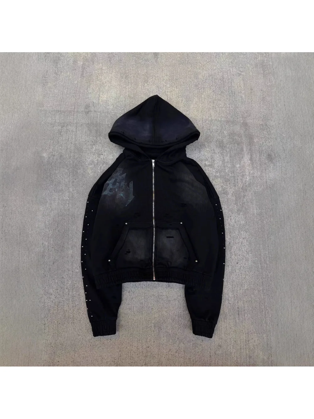 

Европейская и американская ретро-толстовка в стиле Instagram с индивидуальным дизайном и стразами, уличный тренд, универсальная модель для мужчин и женщин.