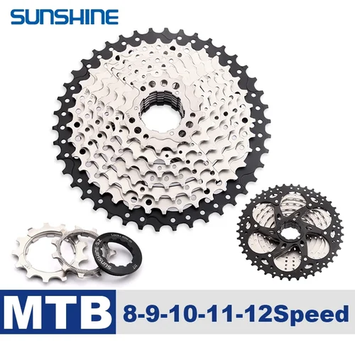 Sunshine Mtb Cassette 8v 9v 11v 12v 10v trinquete de bicicleta 12 11 10 velocidades HG piñón de bicicleta de montaña 36/40/42/46/50/52T para SHIMANO