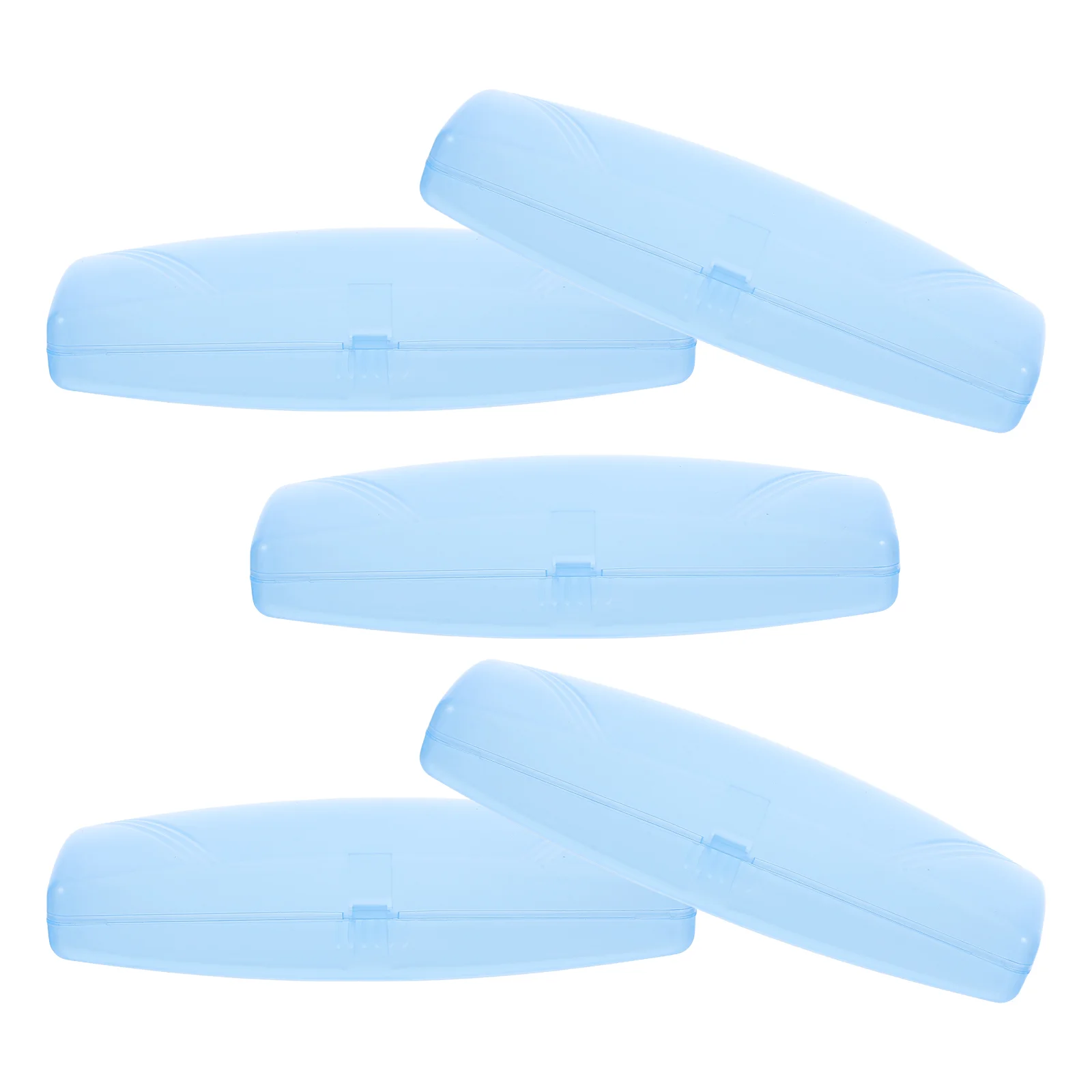 

5pcs Portable Plastic Eyeglasses Box Anti-pressure Glasses Case Transparent Sunglasse Protectors for Man Woman (Sky-blue)