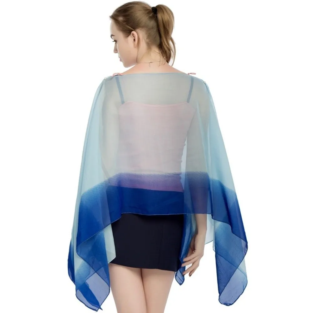 

Fashion Chiffon Sunscreen Shawl Transparent Sun Protection Women's Sun Clothing Colorful Chiffon Shrug Summer