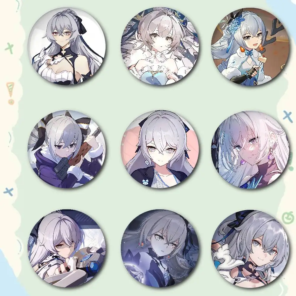 Bronya From Honkai Impact 3rd Premium Tinplate Round Lapel Pins: Cute Badge Brooches For Shoulder Bag Accessories Souvenir Gifts