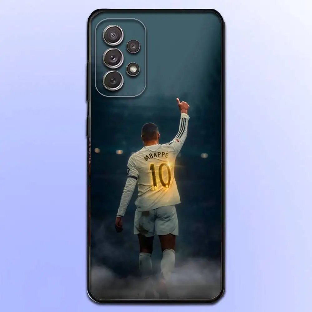 حافظة هاتف كرة القدم K-Kylian M-Mbappé 9 لهاتف سامسونج S25، S24، S21، S22، S23، S30، Ultra، S20، Plus، Fe، Lite، Note، 10,9,5G غطاء أسود #4