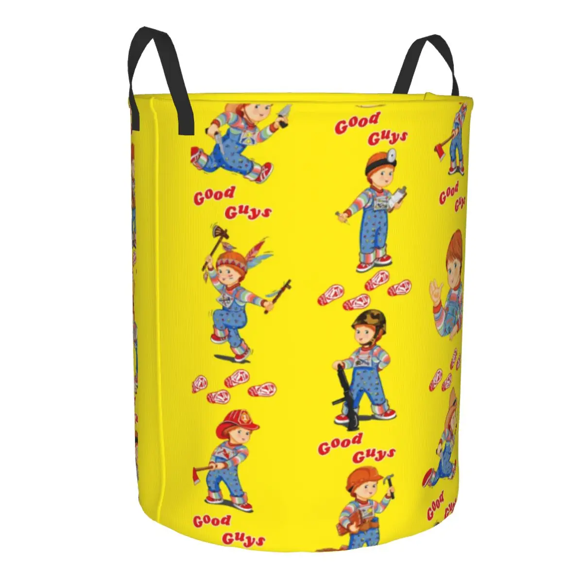 Cartoon Good Guys Chucky Doll Laundry Basket Foldable Child's Play Toy Clothes Hamper Storage Bin for Kids Nursery