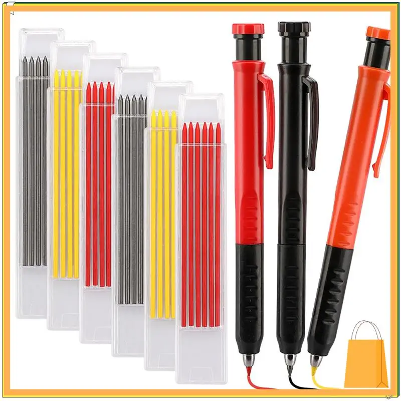 

L53A-Mechanical Carpenter Pencil Set With 36 Refills, 2.8Mm & Built-In Sharpener For Construction