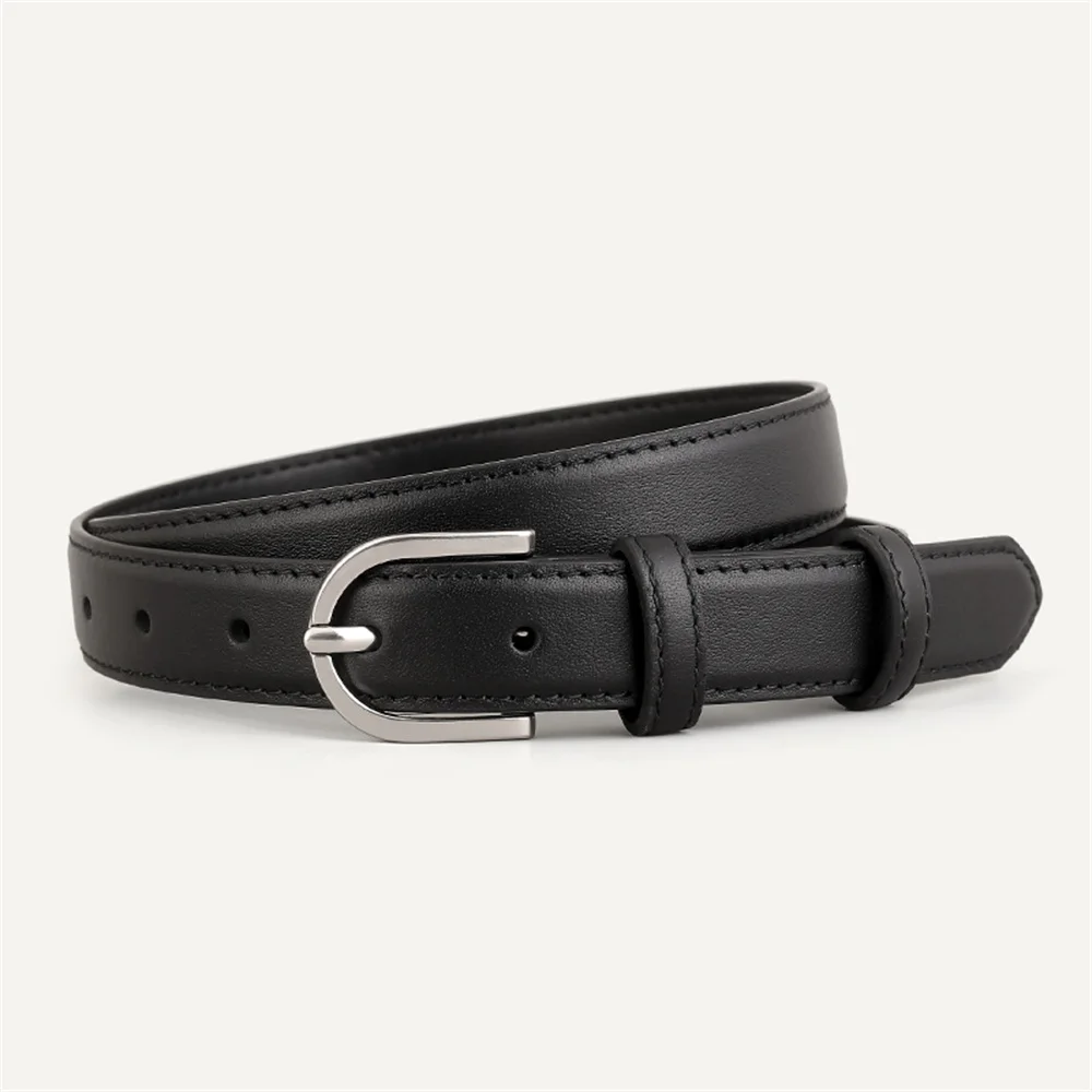 

Genuine Leather Belt for Jeans Trouser Women Fashion Metal Buckle Adjustable Waistbelt Clothing Accessories