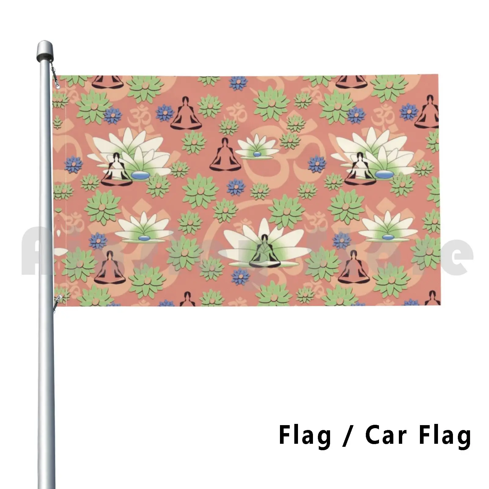 Yoga And Meditation-Pink , Coral Flag Car Flag Funny Gargoylesentry Carol Gamel Pink Coral Flesh Tone