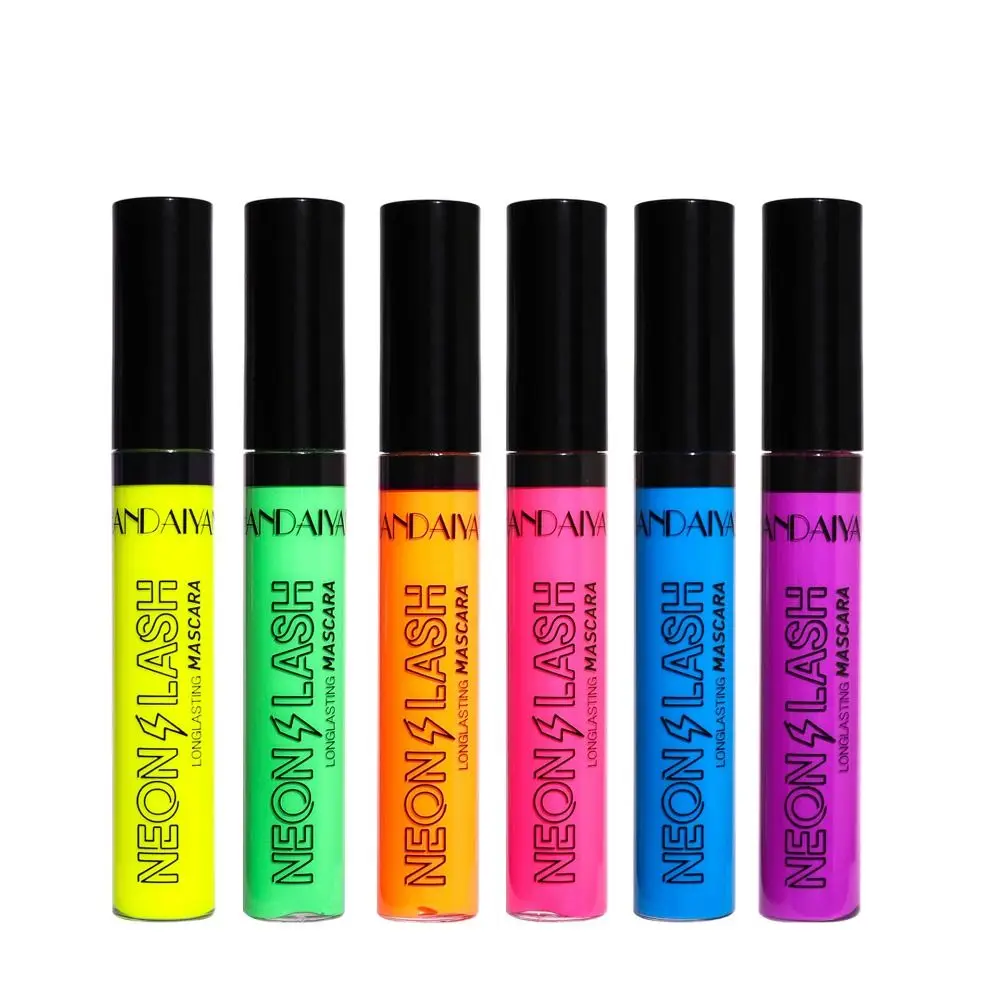 6 Colors UV Light Colored Mascara Ultra-fine Eyelash Extension Fluorescence Mascara Long Lasting Non-smudge