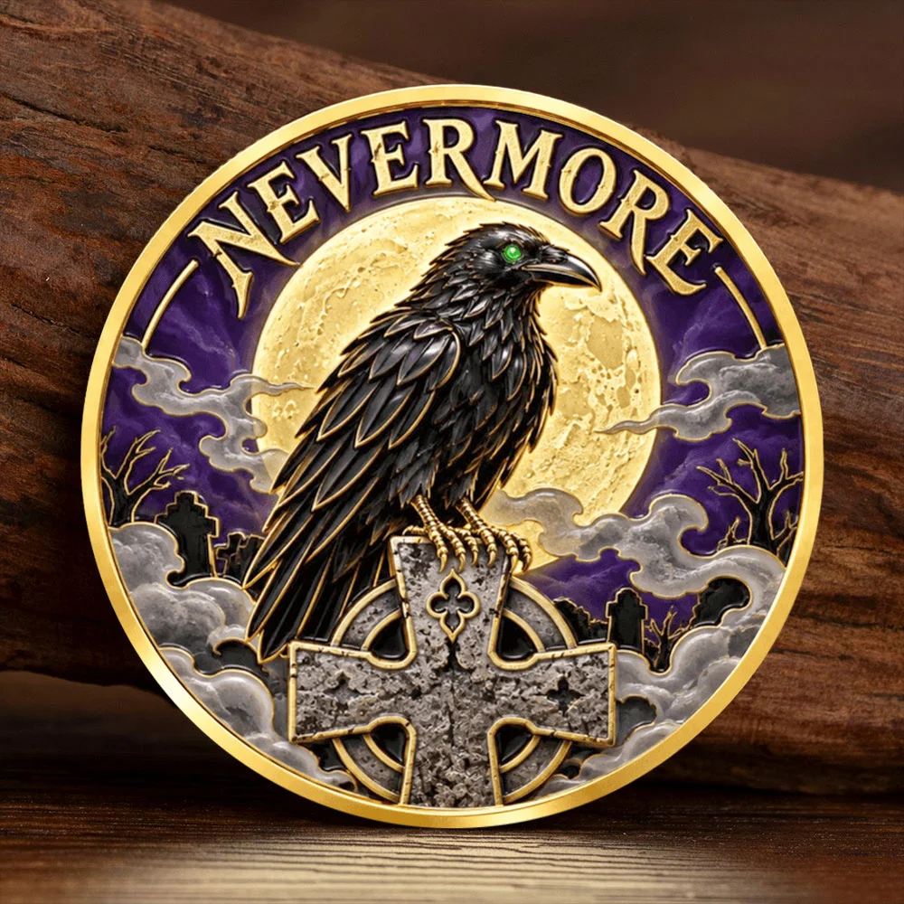 2D Memento Mori Grim Reaper Metal Ccollection Coin Skull Skeleton Scythe Hourglass Rose Gold‑Plated Souvenir Coin Art Gift
