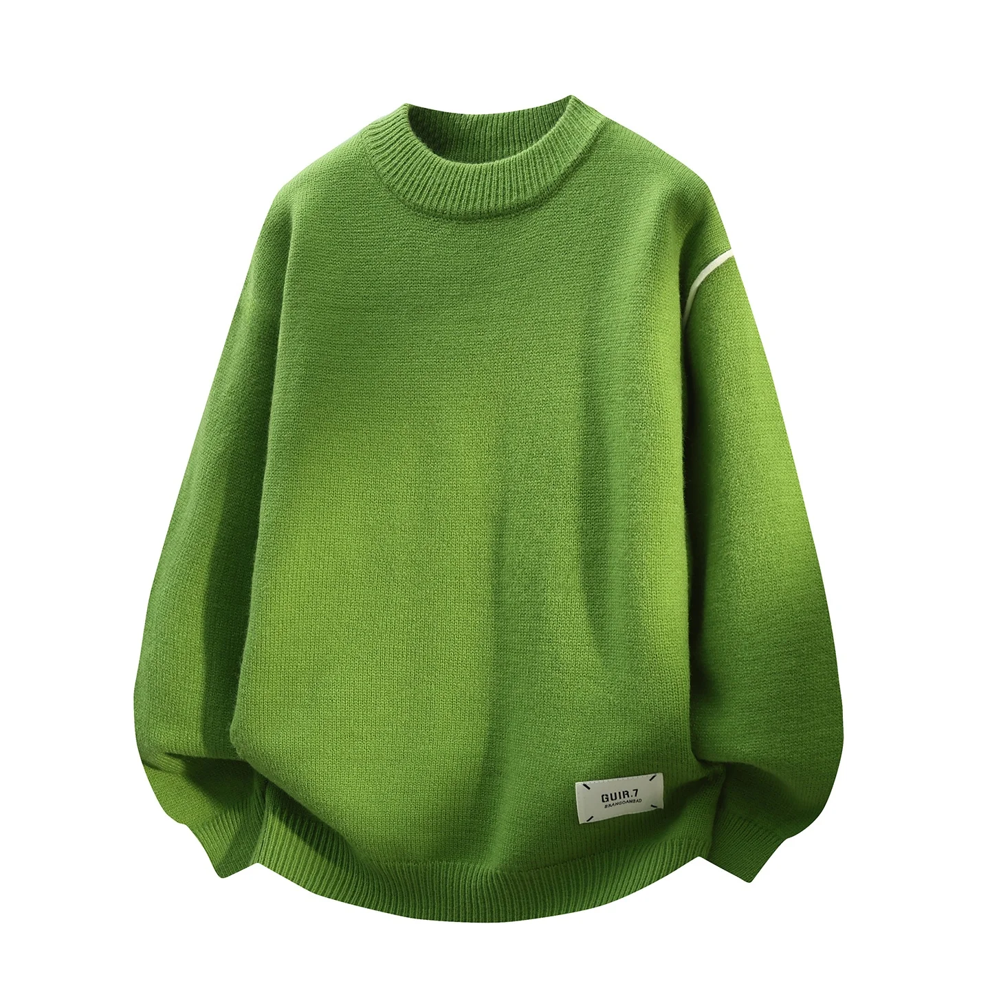 

Мужской вязаный свитер с круглым вырезом, повседневный, зимний, модный, брендовый, качественный трикотаж, удобный, свободного кроя, стандартной длины