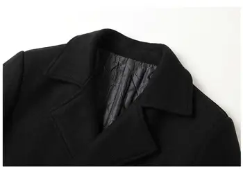 Men's Warm Wool Double-Breasted Coat 5 New Winter Men Double Breasted Woolen Coats Thicker Warm Cashmere Trench Coats Long Jackets Quality Male Winter Overcoats Eur XX 5