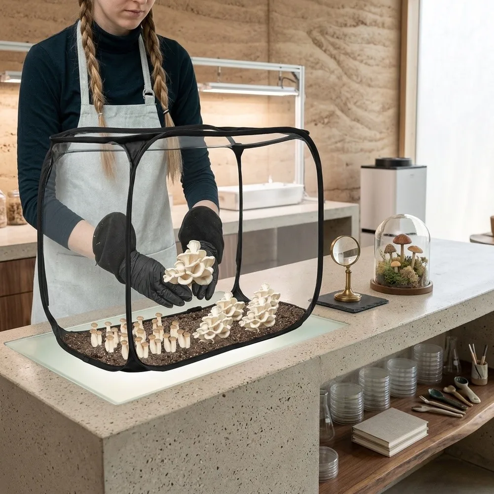 Mushroom Still Air For Grow Box - Foldable Clear PVC Tent for Indoor Cultivation 30x30x60cm 40x40x60cm 60x60x90cm