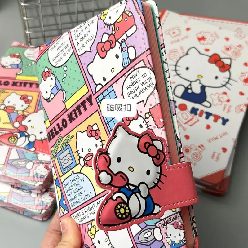 Sanrio Cute Hello Kitty Notebook Good-Looking Girly Heart Coloring Page Hard Shell Student Learning Stationery Notepad Gift