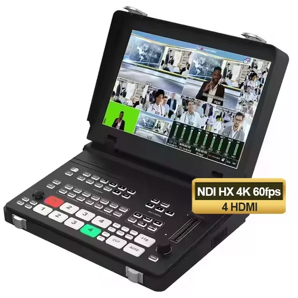 USD817 Free Ship MF10-N NDI HX 4K 60fps+4 Hd Mi(in)+2 Hd Mi (out)5 Channel+10.1 Inch Large Screen Video Switcher Mixer Broadcast