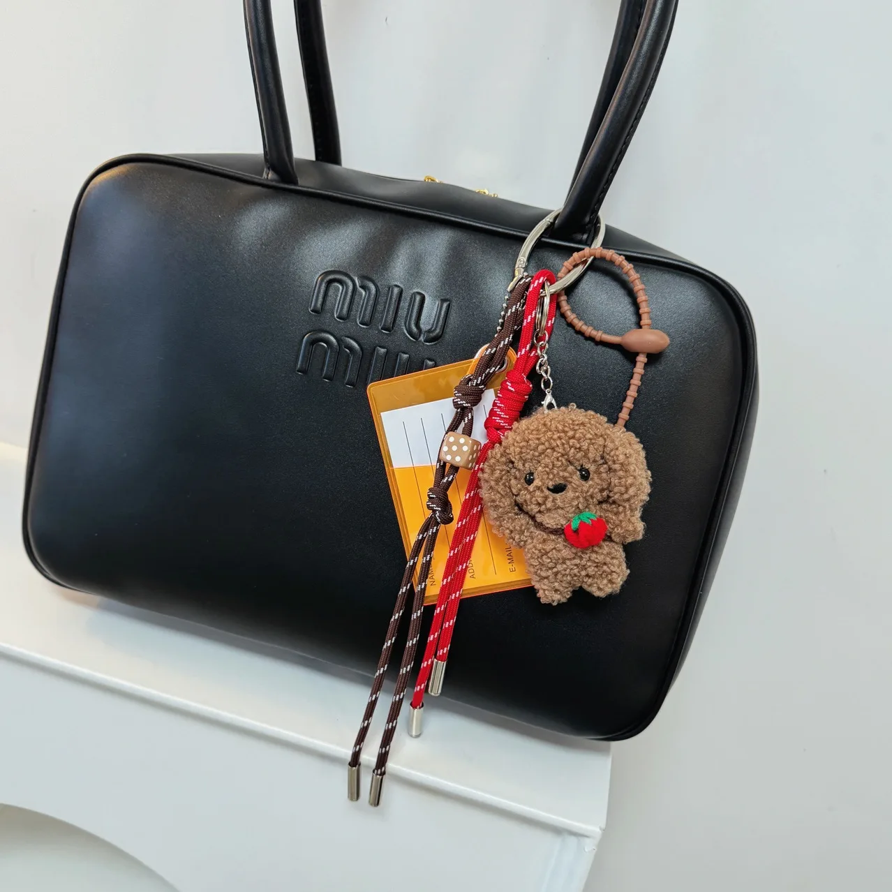 Ins Cute Plush Bear Keychain Puppy Rabbit 3D Baseball Postcard Pendant For Girl Women Gifts Mobile Bag Trendy Accessories Y2k