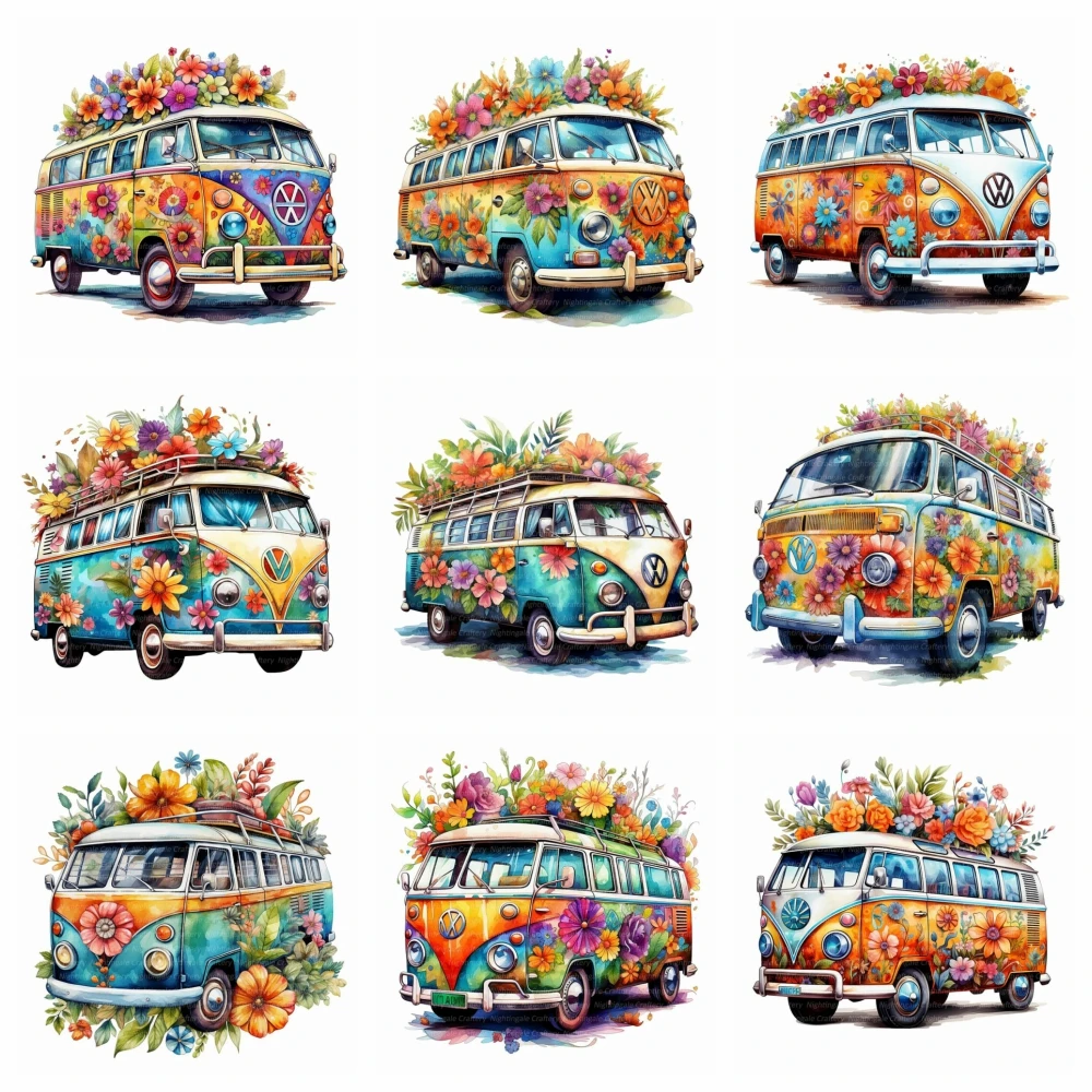 Set di pittura diamante Bus colorato fatto a mano con fiore croce ricamo strass mosaico Art Designer Home Decor regalo per bambini