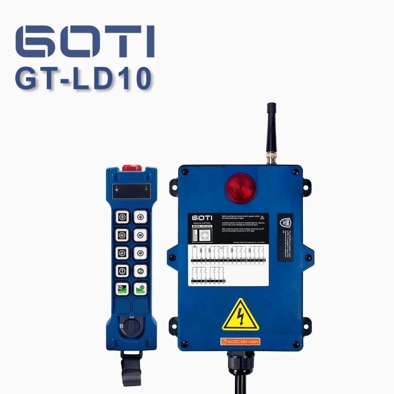 Industrial Wireless Remote Control GT-LD10 Hoist Crane Lift Switch 10 Dual Speed Buttons for Truck Hoist Crane