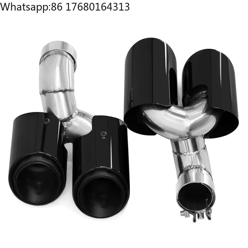For Car Exhaust Tips for A6 A7 C8 2019 2020 2021 up S6 304 Stainless Steel Quad Muffler Tips New Style Three Wall