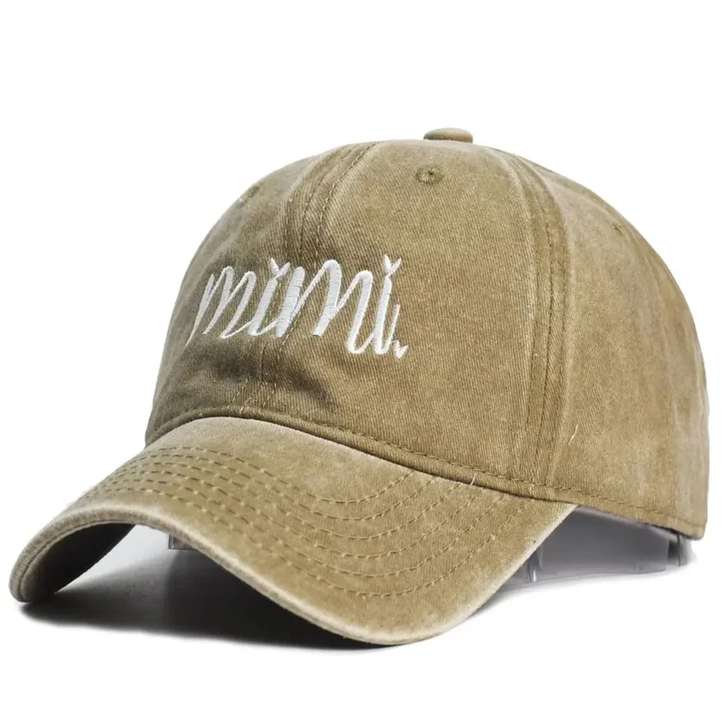 Spring Autumn Washed Cotton Baseball Caps Men Women Vintage mimi Letter Embroidered Hat Unisex Adjustable Snapback Hip Hop Hats