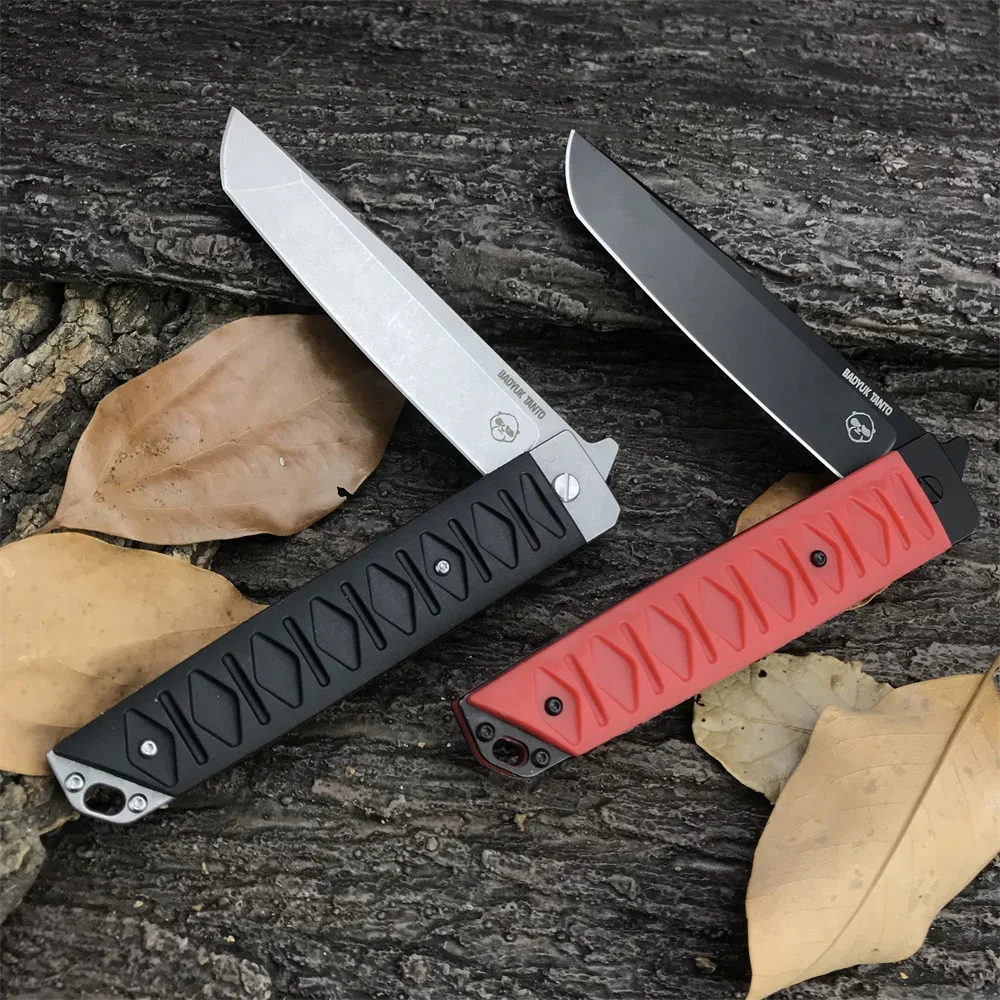 Russian Badyuk Tanto Azure Limited Brutalica Tactical Katana Folding Knife 420 Steel Knives Outdoor Camping Hunting Pocket Tool