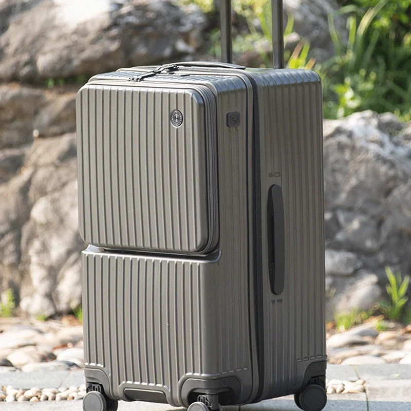 New Design 20 Boarding Box Front Opening Trolley Case Travel Suitcase Thickened High-capacity Rolling Luggage Student Trunk