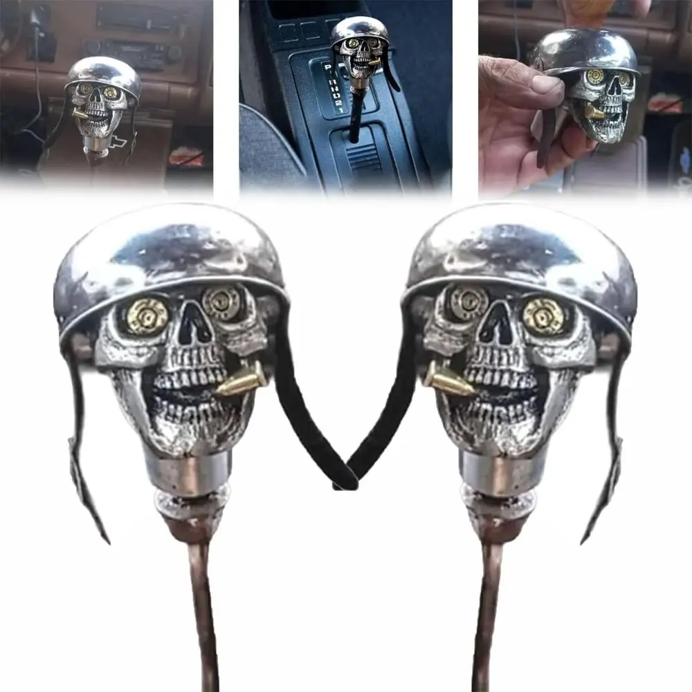 Sliver Devil Skull Skull Soldier Grip Skeleton Style Fit Most Manual Automatic Transmissions Car Stick Shifter Handle