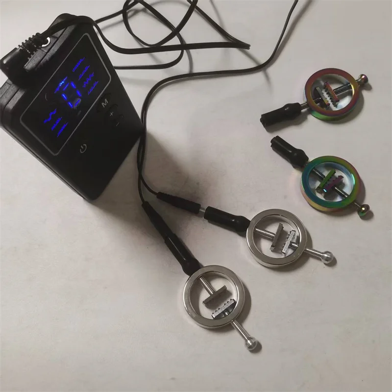 Metal Nipples Clips 8 Modes Electric Shock Breast Clamps Stimulation Massage Adult Games Sex Toys for Women Couples Flirting - view 5