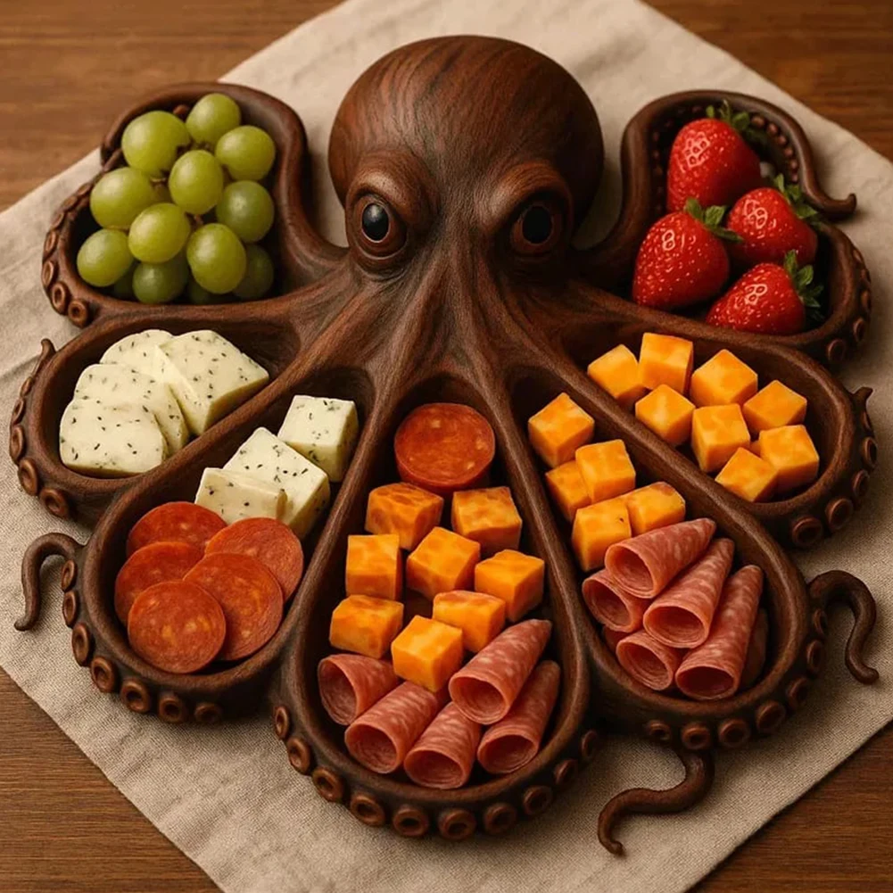 

Charcuterie Platter Charcuterie Board Animal Themed Food Serving Tray Multi-Function for Seafood Lovers & Entertainers