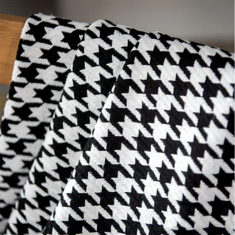 Houndstooth Woolen Fabric Classic DIY Clothing Material British Style Needlework Sewing Accessories Thick Handmade Decoration