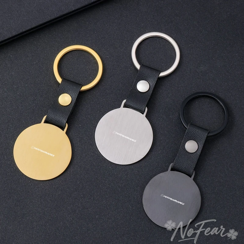 

Stainless Steel Leather Round 35mm Keychain Accessories For BMW Performance X1 X3 X4 X5 E46 E90 F20 E60 E39 F10 M1 M2 M3