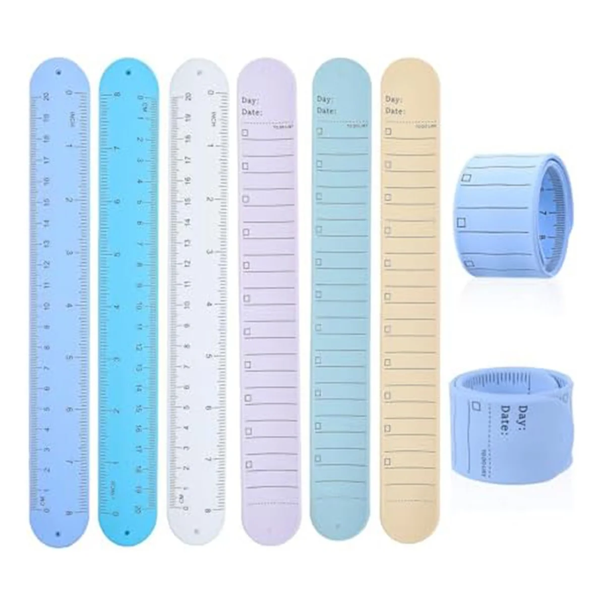 Wristbands, 6 Pieces to Do List Slap Bracelets Silicone Reusable Erasable Wrist for Daily Planner Study Tasks-Sunrise