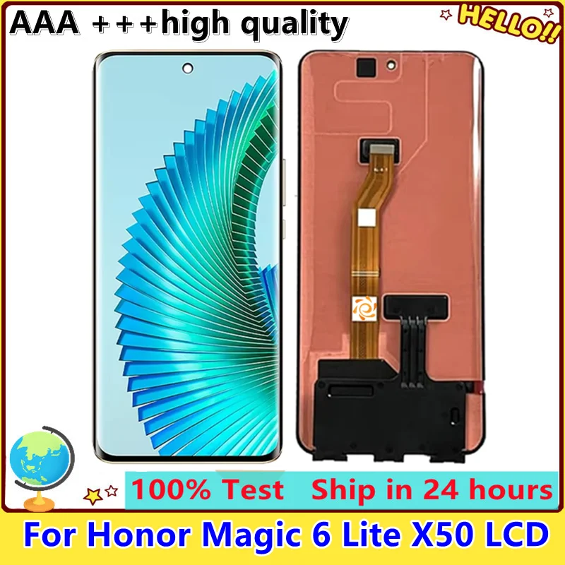 Tested 6.78'' AMOLED For Honor X9B LCD Magic 6 Lite ALI-NX3 Display Screen Touch Digitizer For Honor Magic 6 Lite X50 LCD Frame