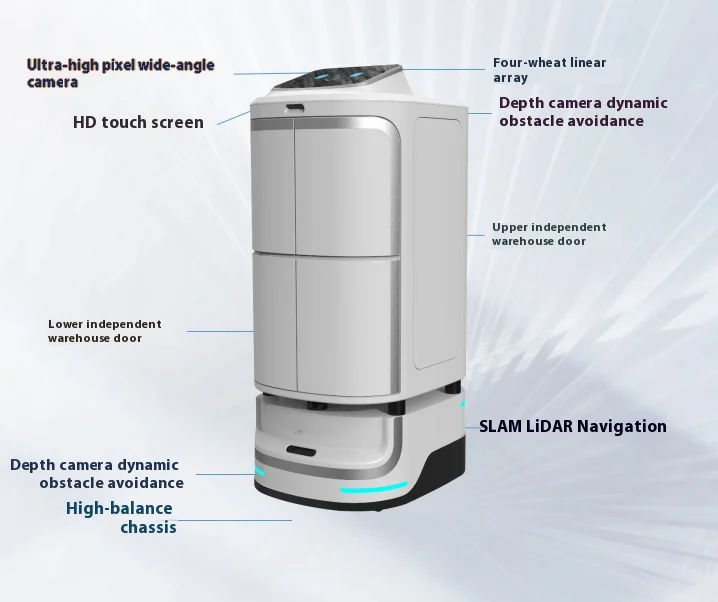Hotel Food Delivery Robot Express Delivery Robot Programmable Intelligent Elevator Service Robot
