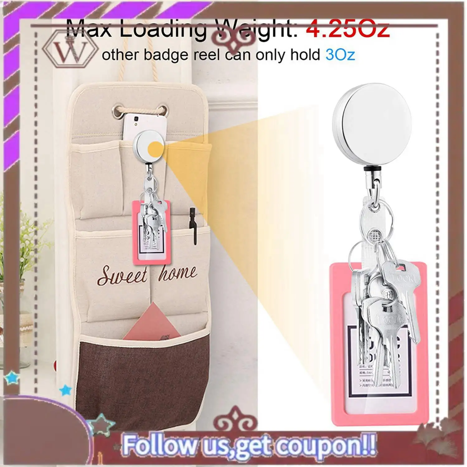 Lo último en carrete retráctil resistente de 4 Uds., soporte para tarjeta de identificación de Metal con llavero con Clip para cinturón, negro y plateado