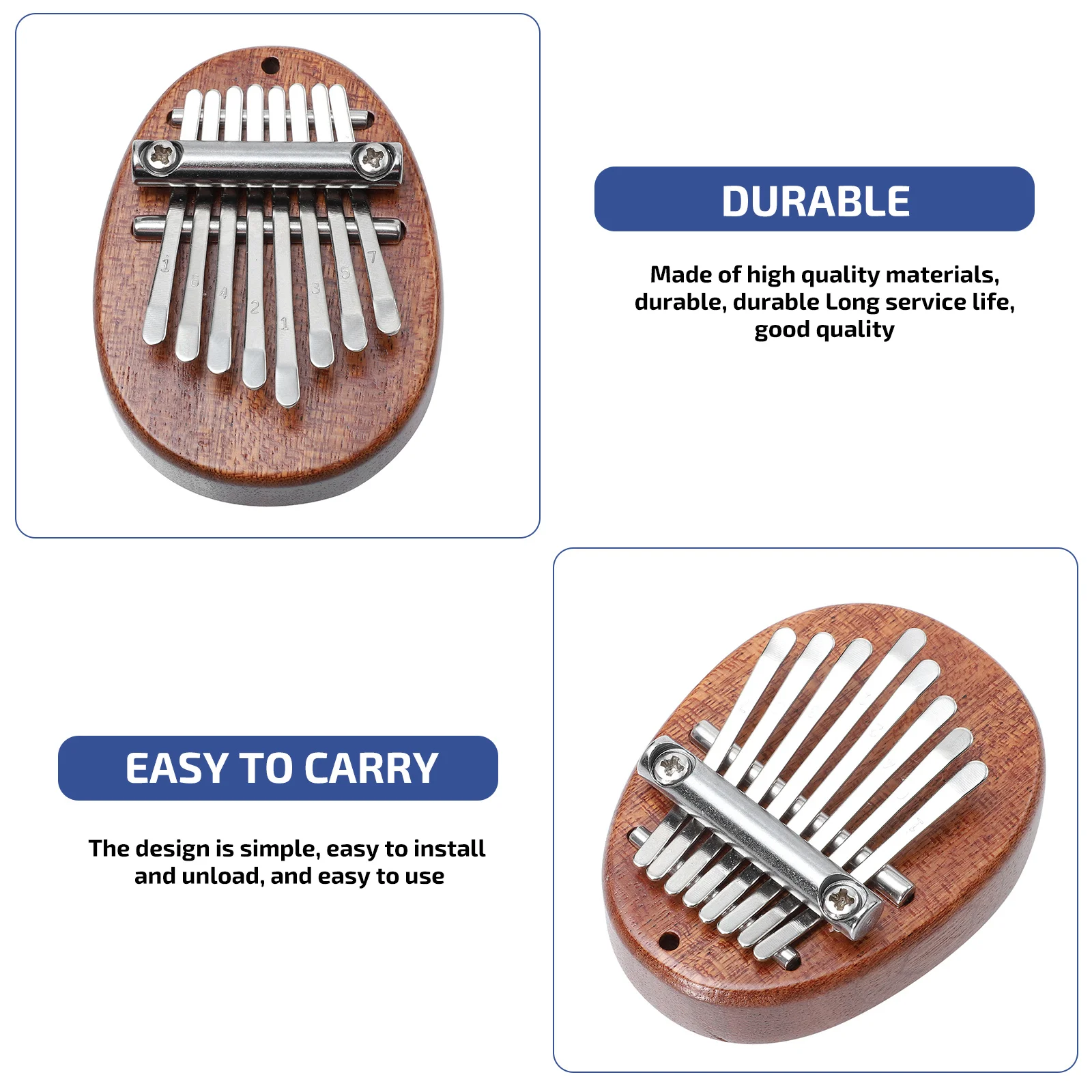 

1 pc Wooden Thumb 8 Keys Kalimba Finger Piano Simple Musical Instrument For Adults Beginners Stage Performance Gift Mini