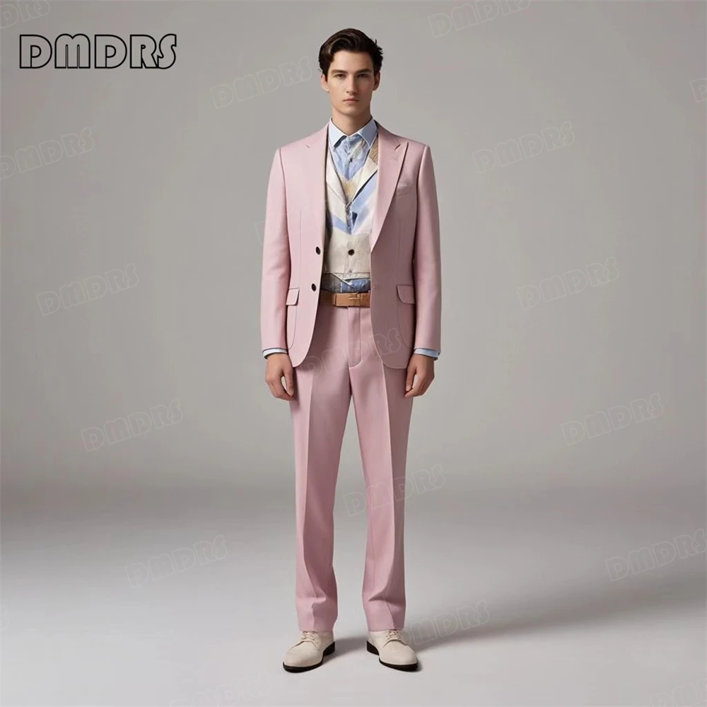 

Solid Formal Business Suit Set for Men, Peak Lapel, Two Pieces, Including Jacket and Pants, Slim Fitting Wedding Suits, Groom