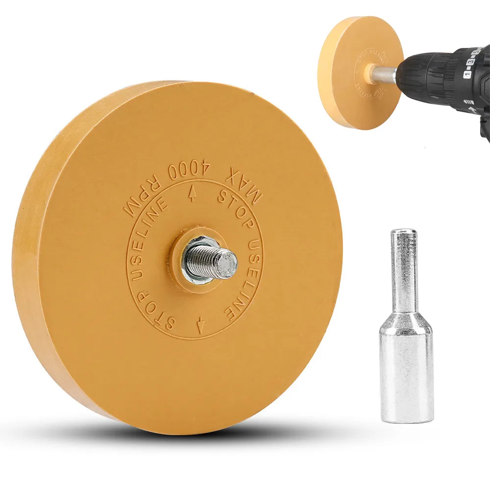 

90mm 100mm Decal Remover Eraser Wheel Car Decal Vinyl Tape Adhesive Remover Wheel for Drill Rubber Eraser Cleaning Tool