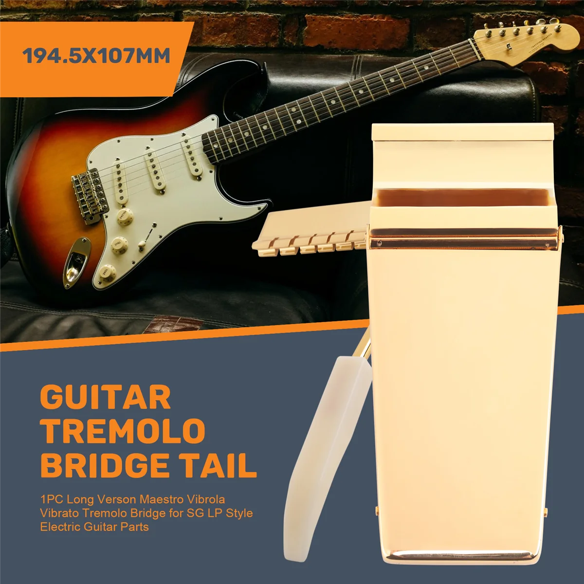 AA26P 1PC Long Verson Maestro Vibrola Vibrato Tremolo Bridge for SG LP Style Electric Guitar Parts